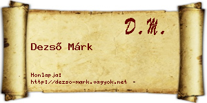 Dezső Márk névjegykártya